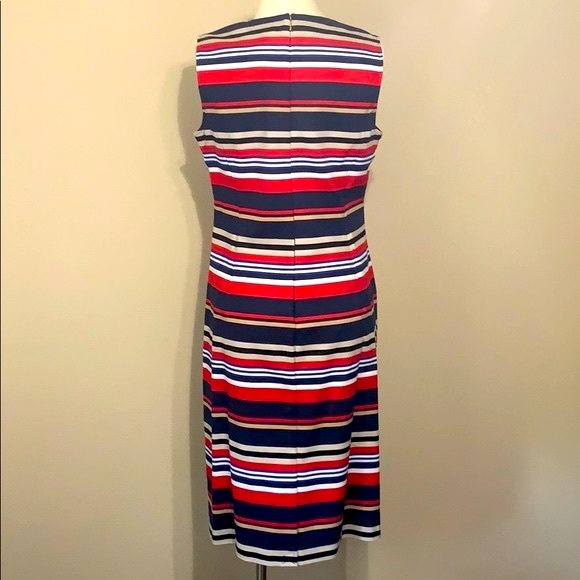 Donna Karan Sleeveless Striped Sheath Dress Size 10 - Picture 3 of 11
